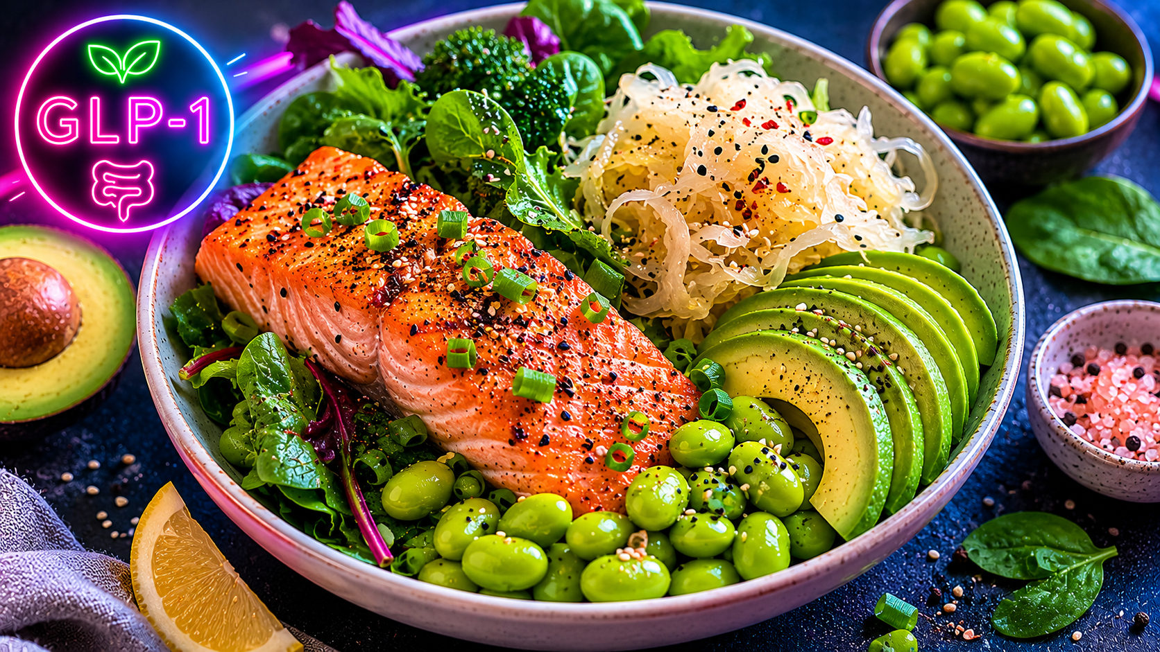 Natural GLP-1 Foods: Salmon Avocado Power Bowl