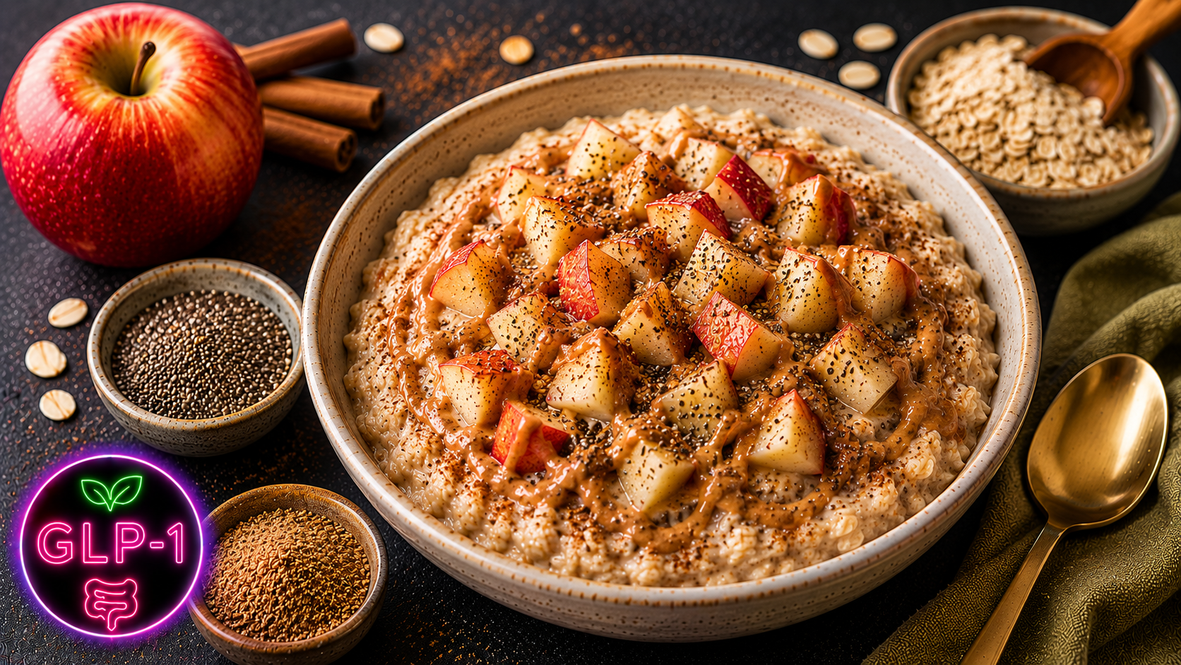 Natural GLP-1 Foods: Apple Cinnamon Satiety Oats