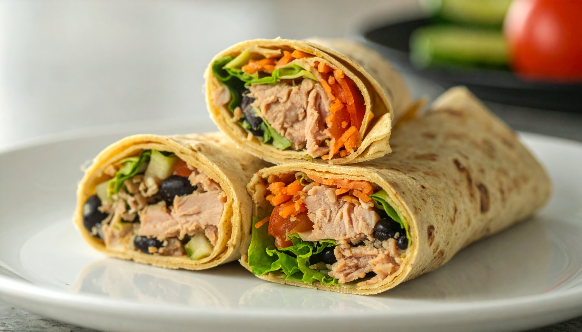 Crunchy Tuna and Black Bean Wrap
