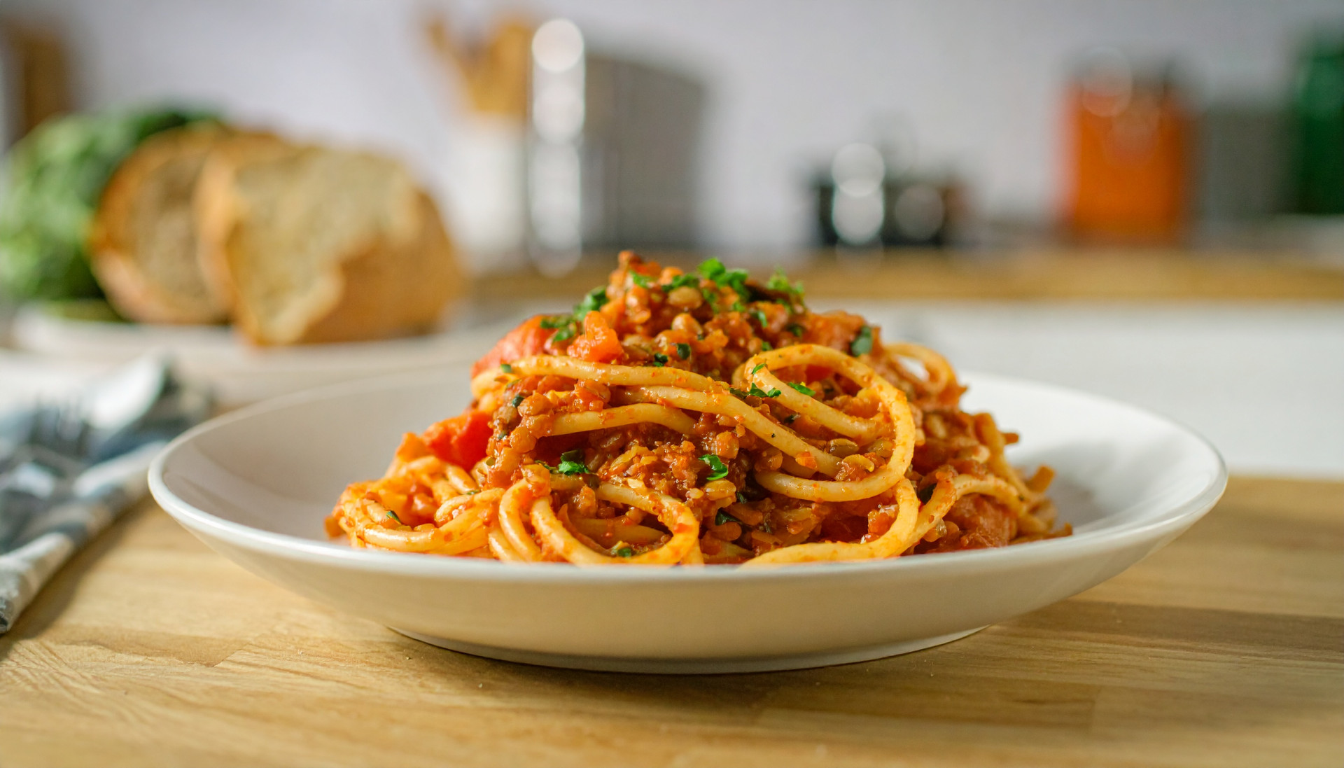 One-Pot Tomato Lentil Pasta