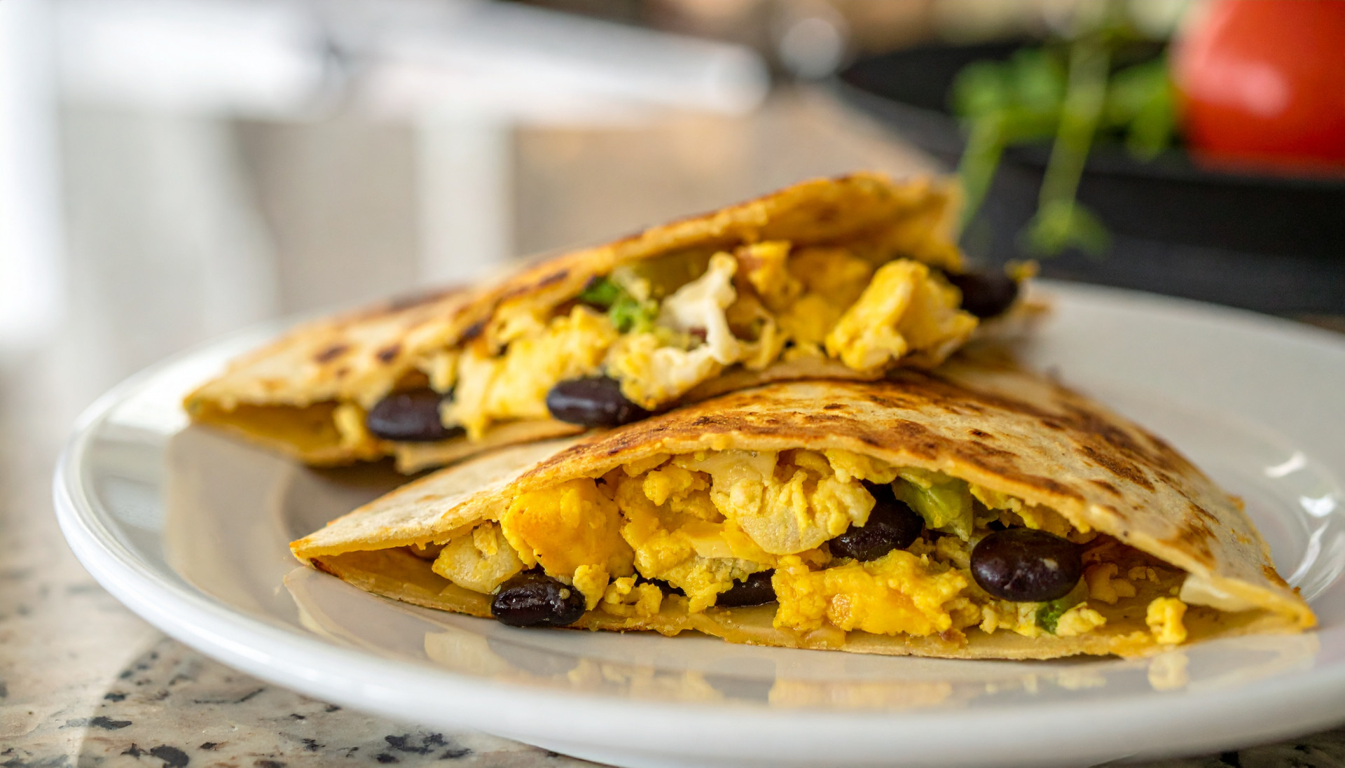 Black Bean, Egg and Potato Quesadilla