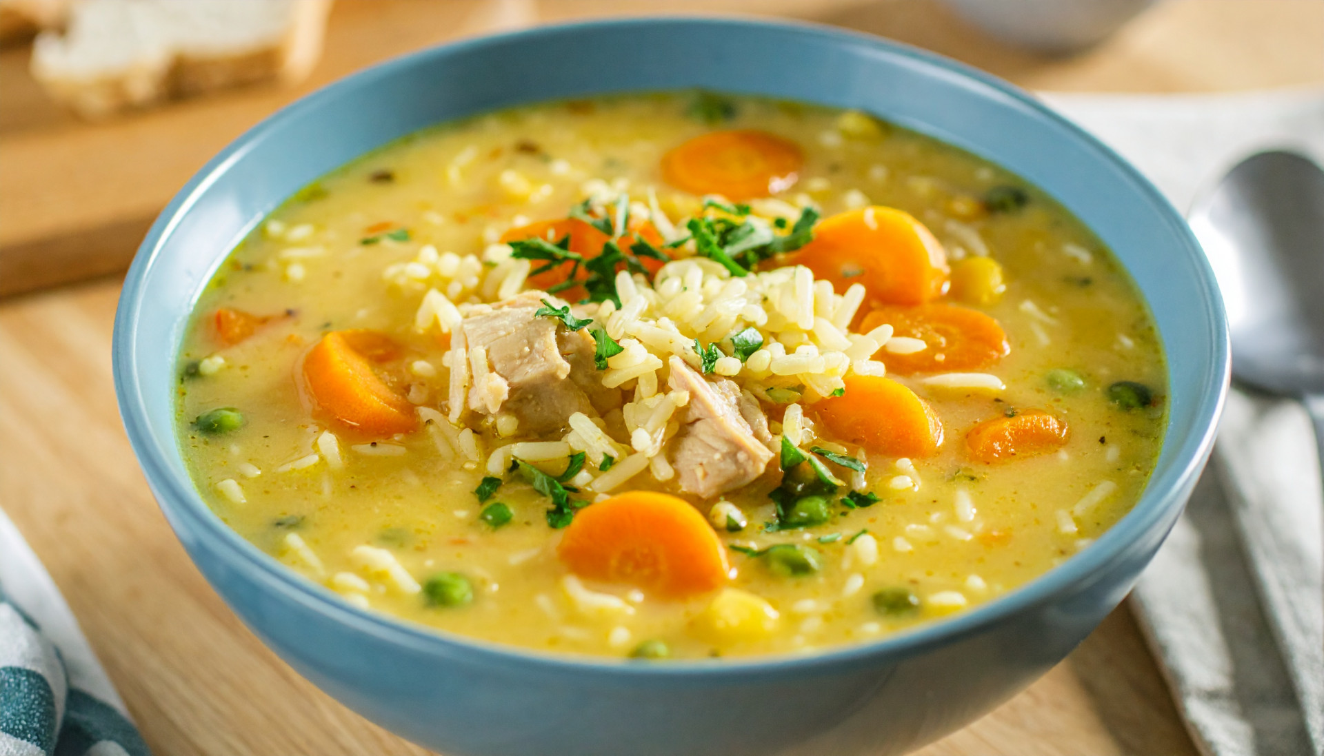 Chicken, Lentil and Vegetable Rice Soup