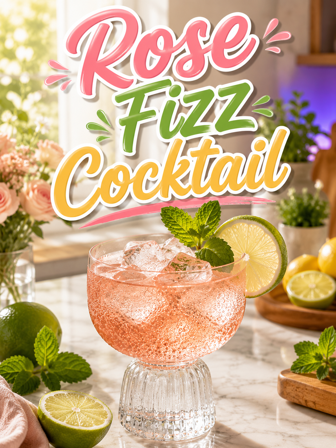 Rose Fizz Cocktail