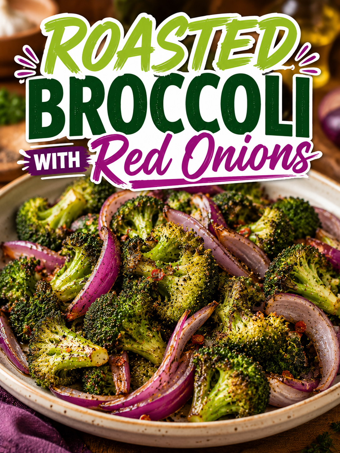 Roasted Broccoli with Red Onions