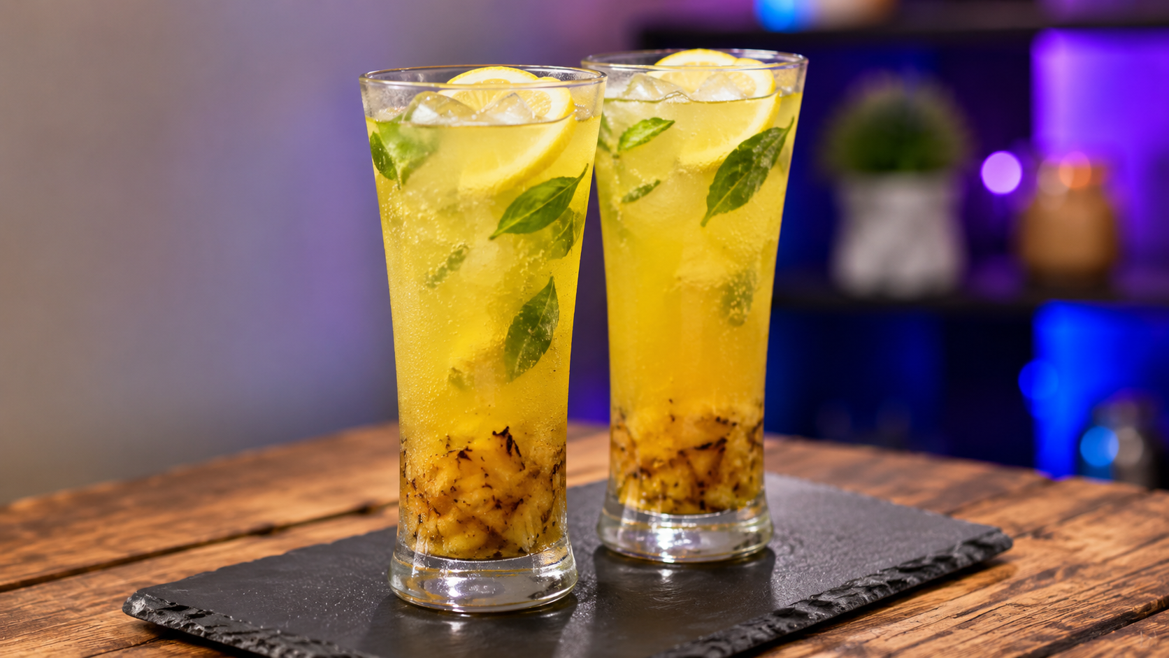 Grilled Pineapple Basil Mocktail