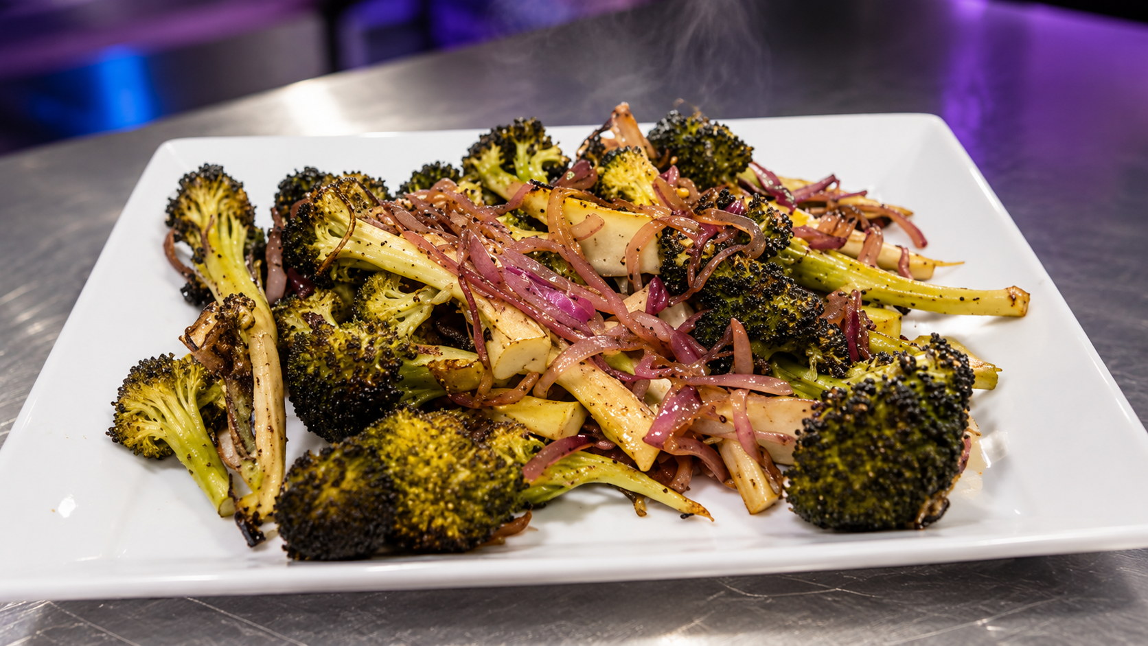 Roasted Broccoli with Red Onions