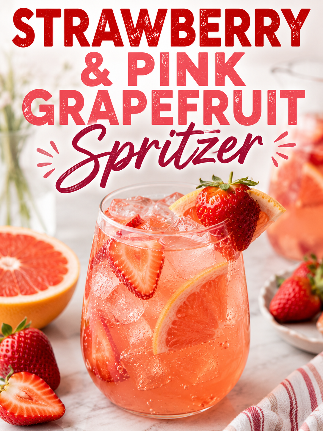 Strawberry and Pink Grapefruit Spritzer