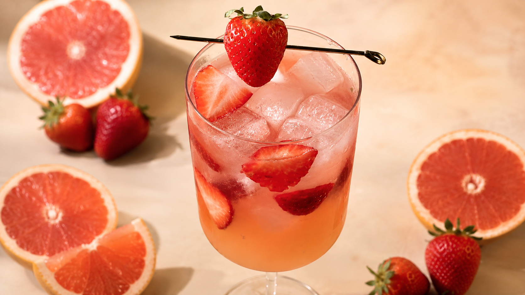 Strawberry & Pink Grapefruit Spritzer