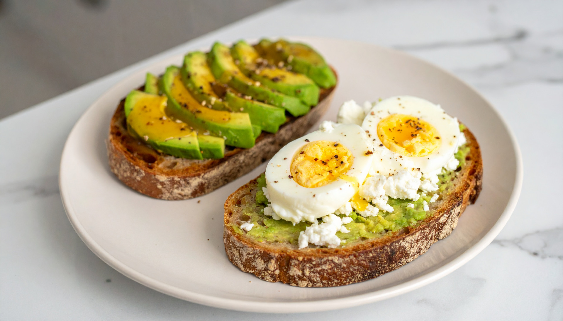Hot Honey Avocado Toast with Cottage Cheese Eggs