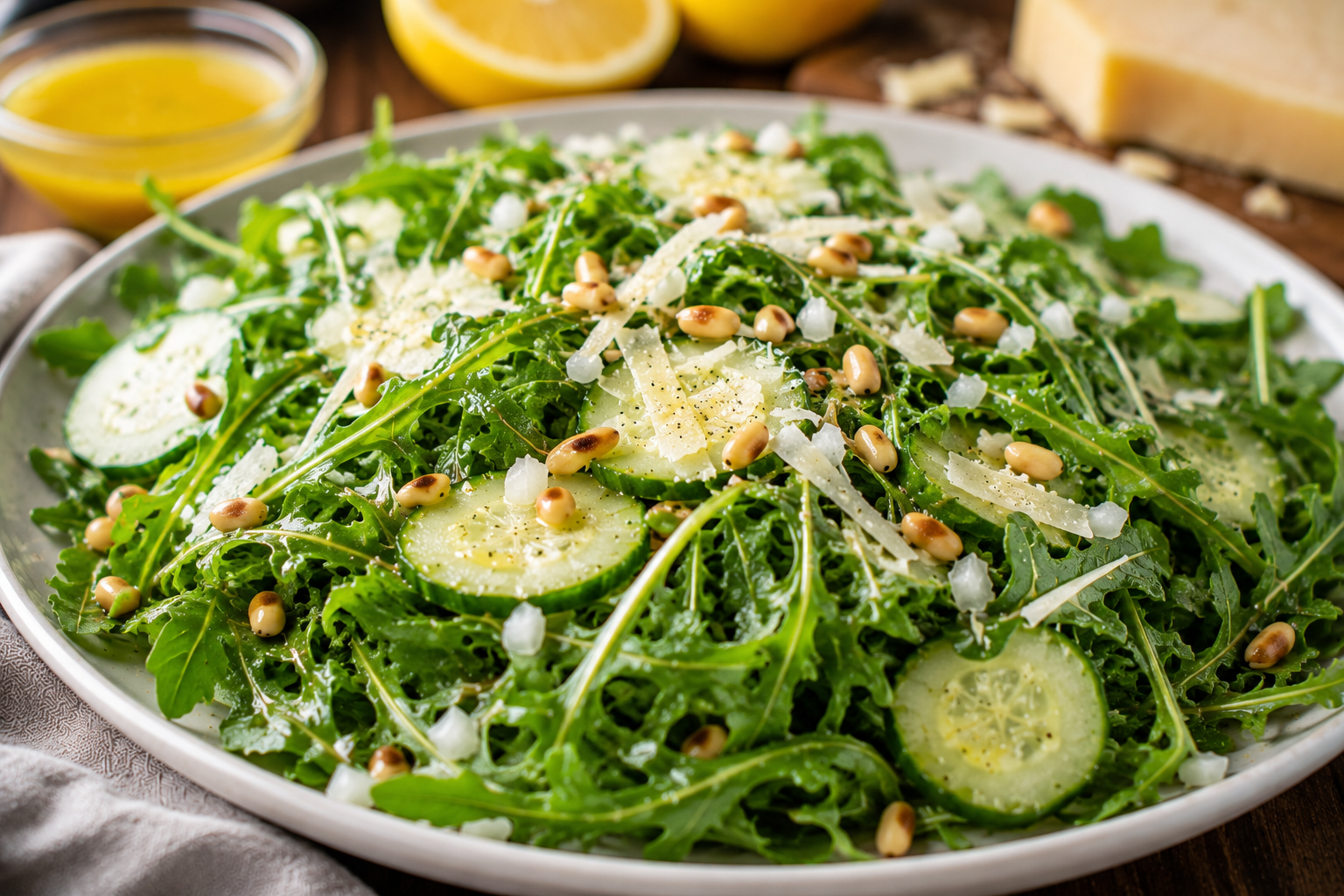 Arugula Parmesan Salad with Lemon Dijon Vinaigrette