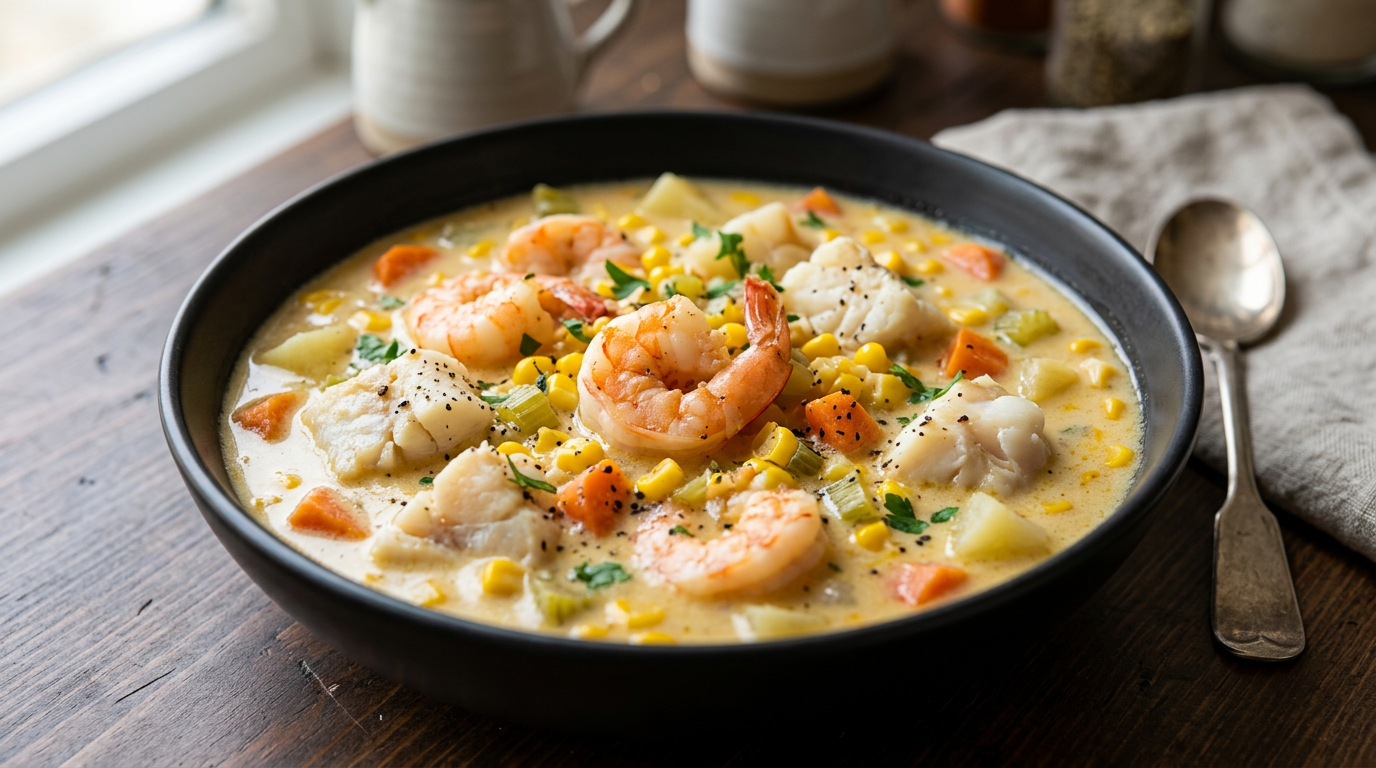 Creamy Seafood Corn Chowder (EBT-Friendly)