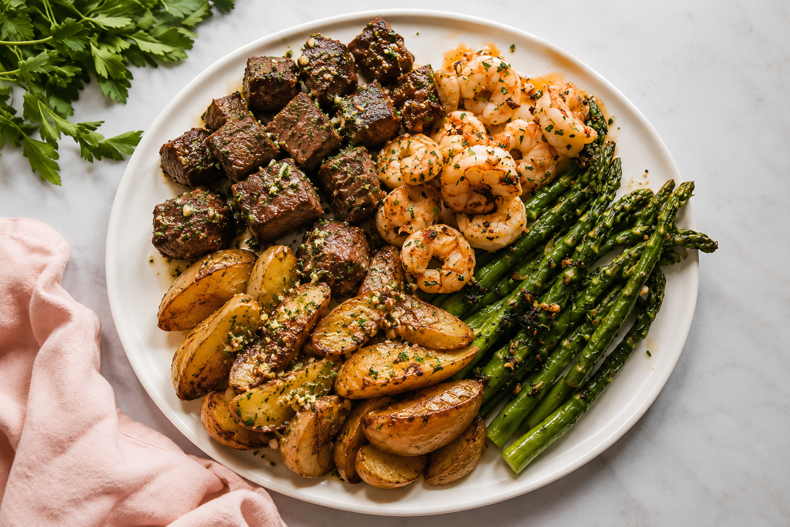 Garlic Butter Steak & Shrimp (EBT-Friendly)
