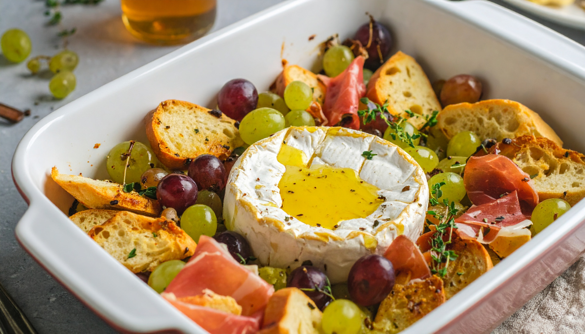 Camembert Bake With Grapes