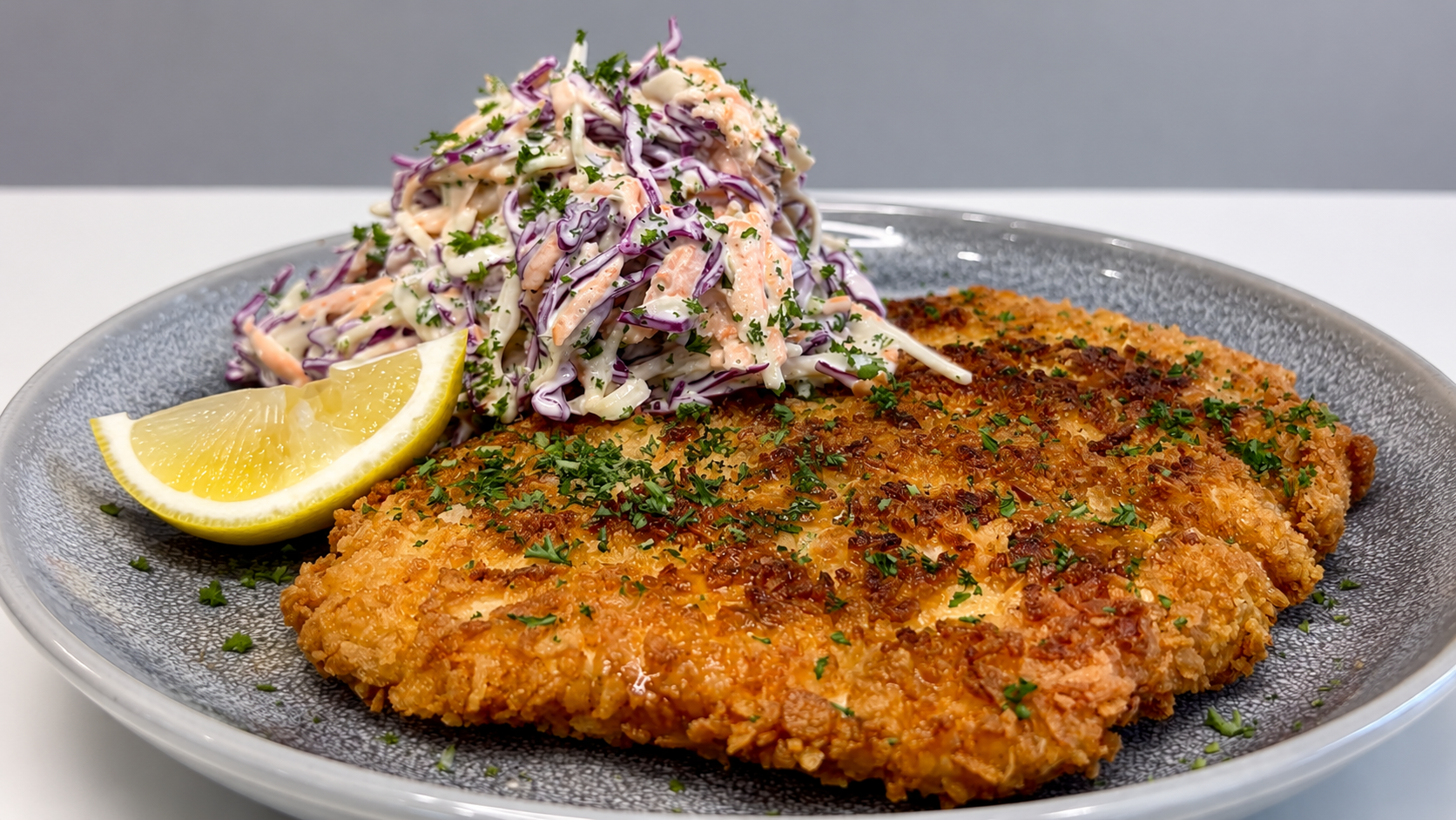 Chicken Schnitzel with a Simple Slaw