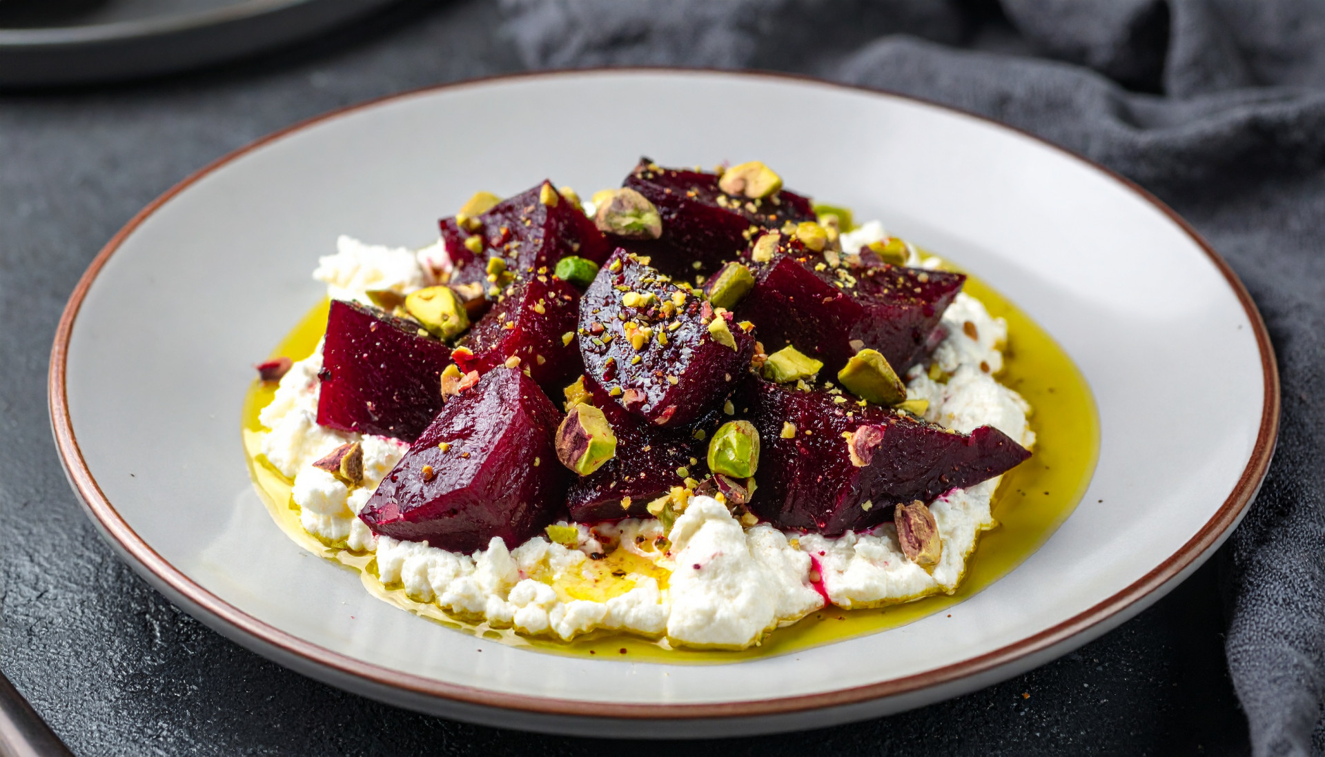 Whipped Feta with Roasted Beets and Pistachios