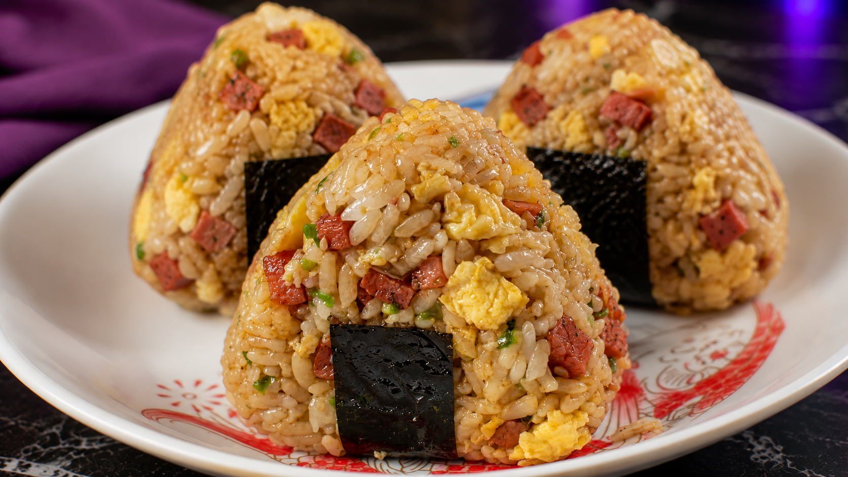 BBQ Spam and Egg Onigiri
