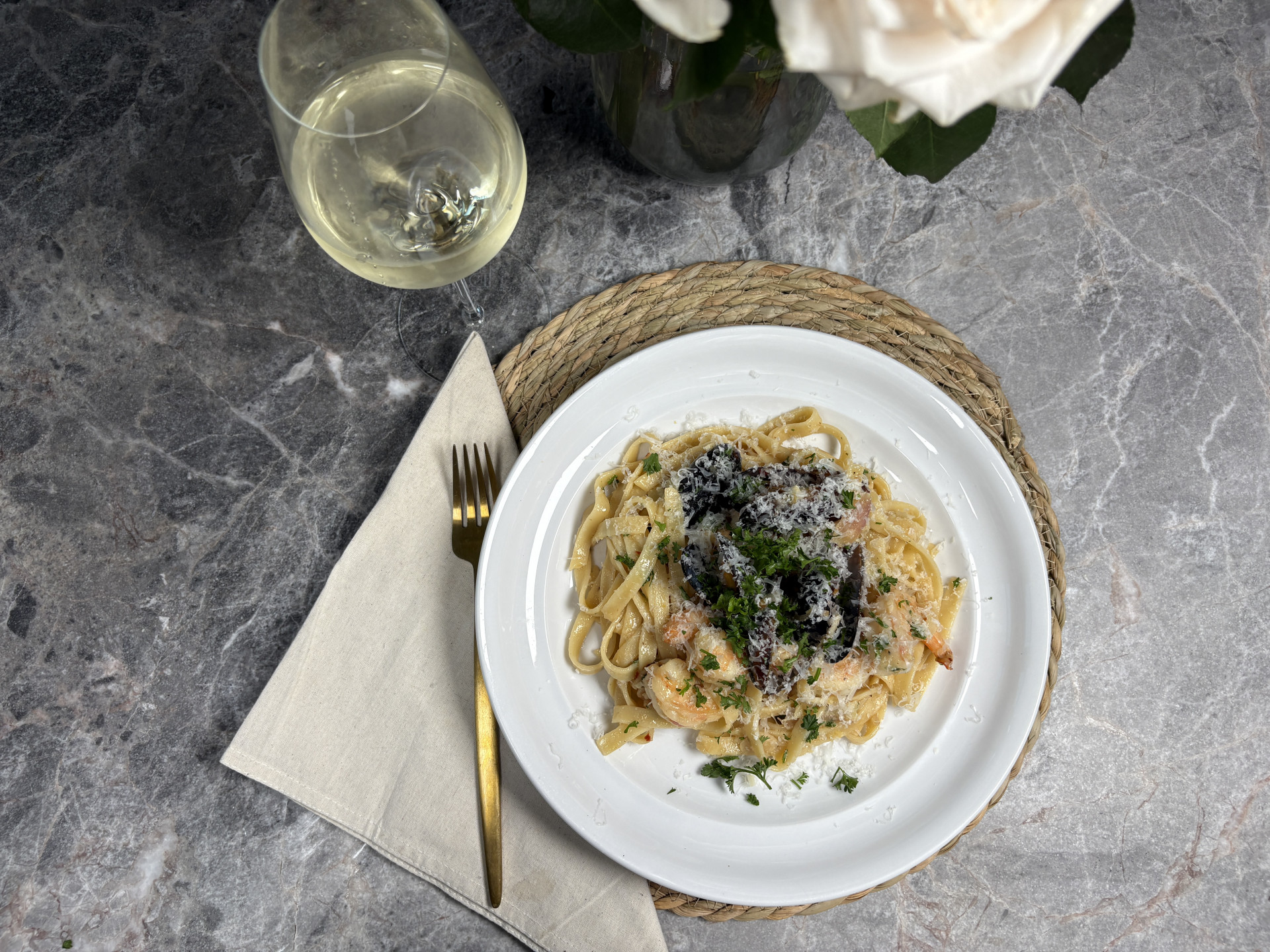 White Wine Seafood Pasta