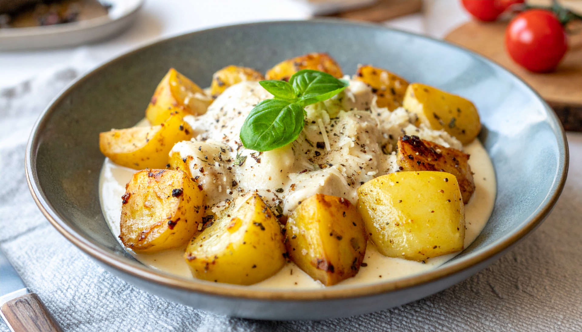 Fondant Potatoes with Cacio e Pepe Sauce