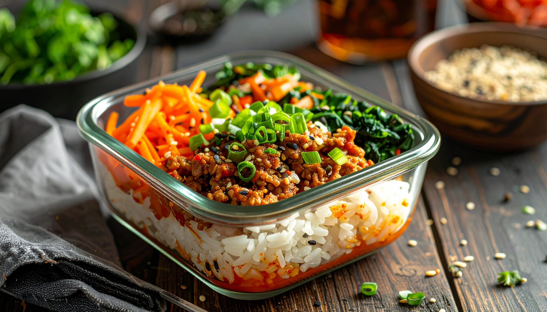 Korean Ground Turkey Rice Bowls