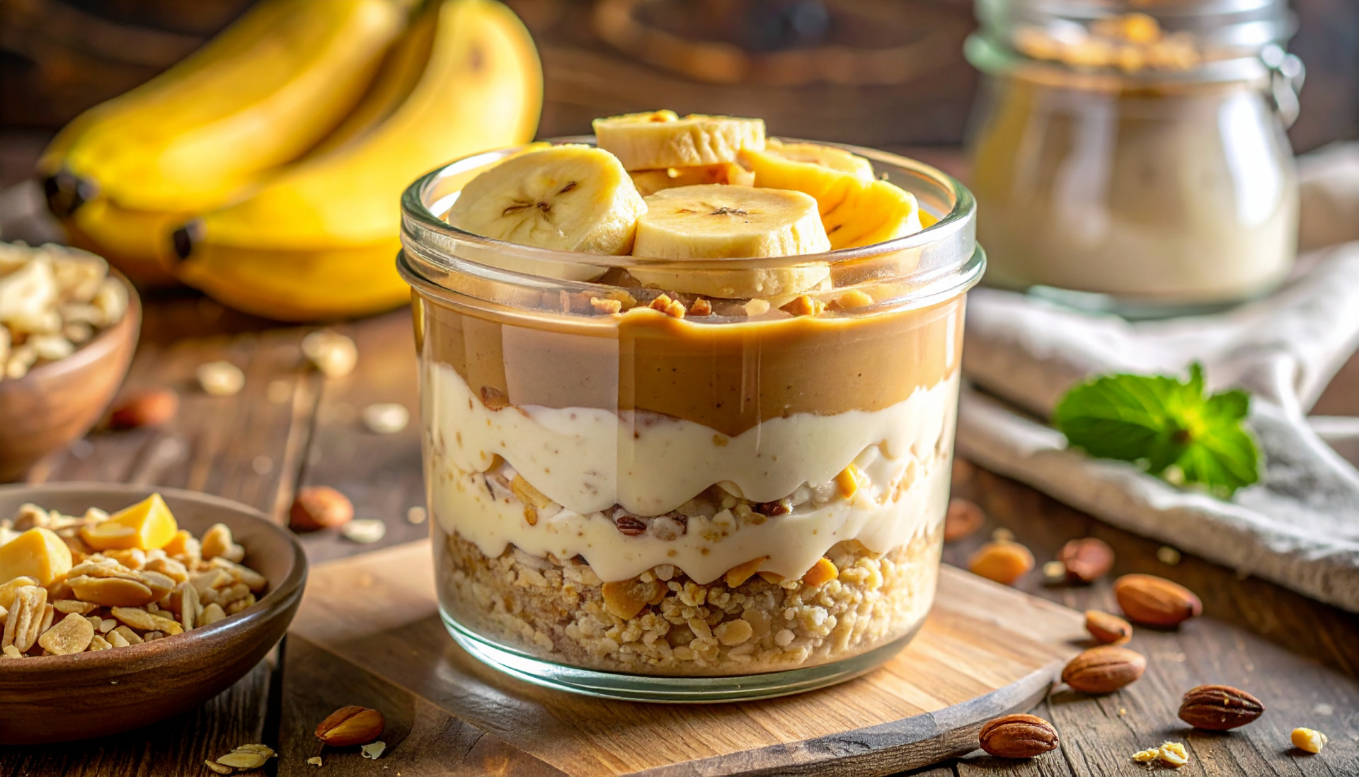 Peanut Butter Banana Protein Overnight Oats