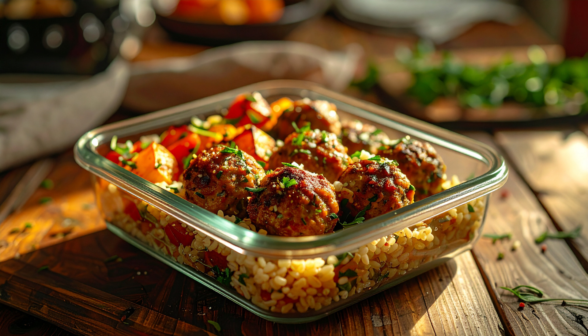Italian Turkey Meatballs with Parmesan Farro & Roasted Vegetables