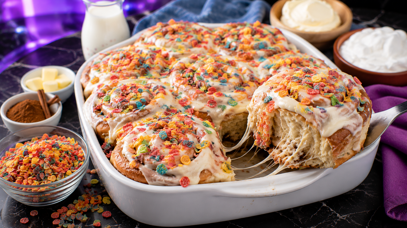 Fruity Pebbles Cinnamon Rolls