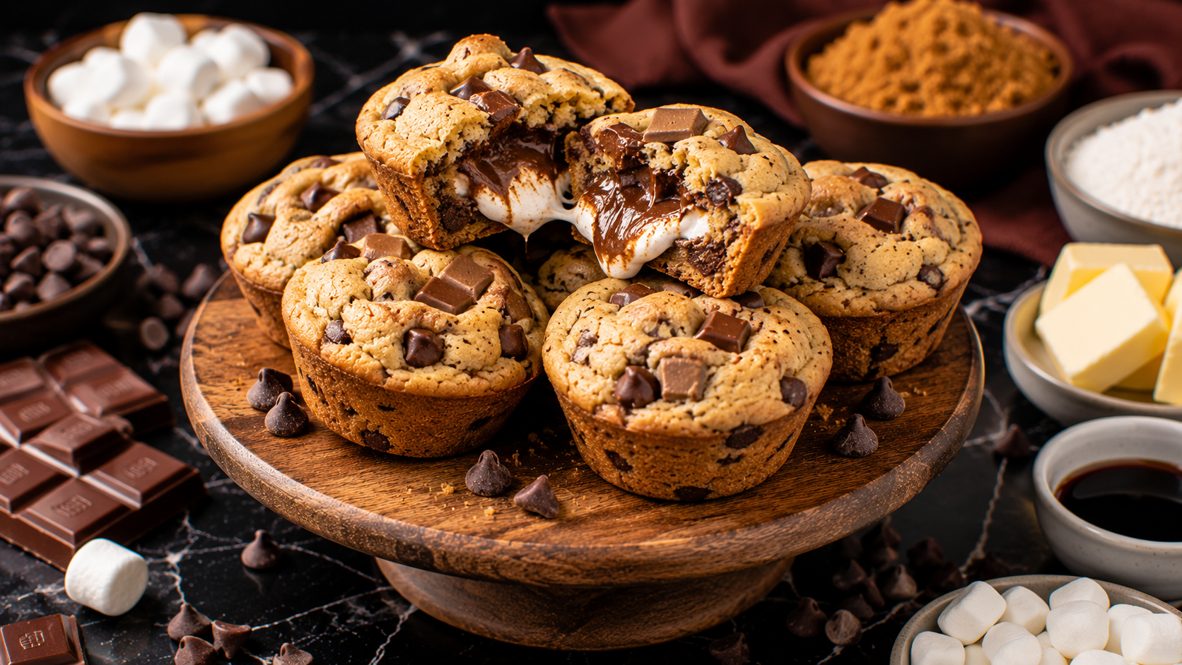 Chcocolate Chip S’mores Cookie Pie