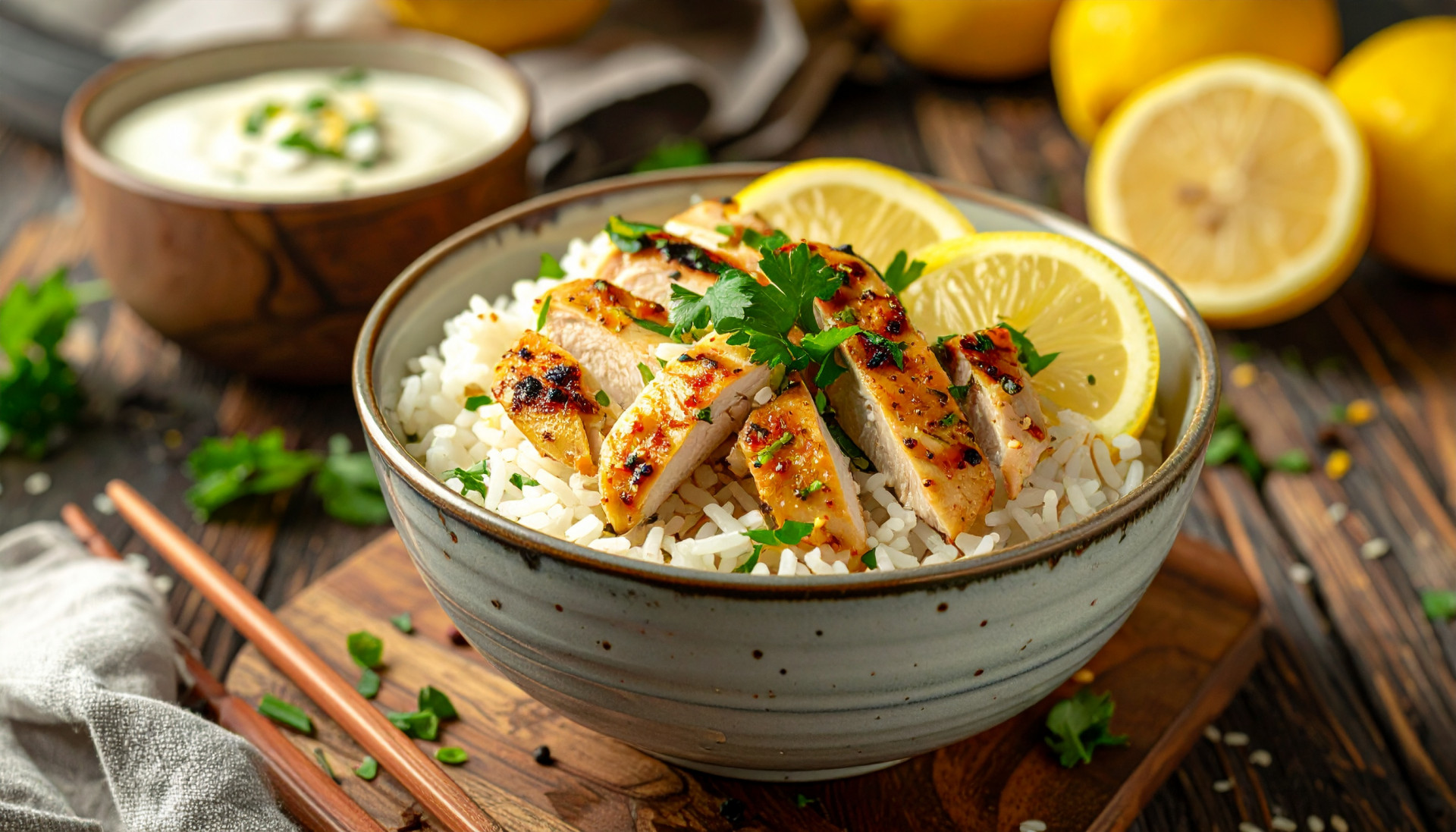 Lemon Chicken Rice Bowls