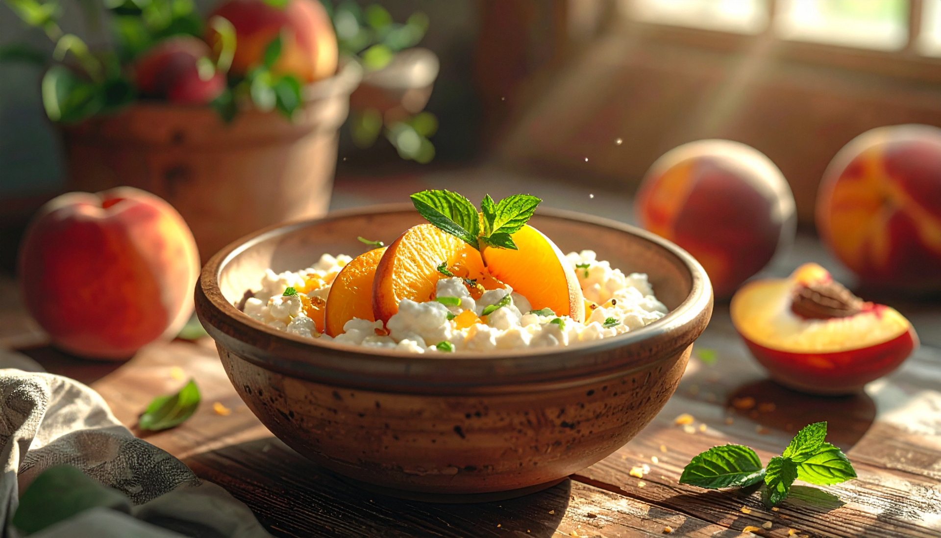 Peach Cottage Cheese Bowl