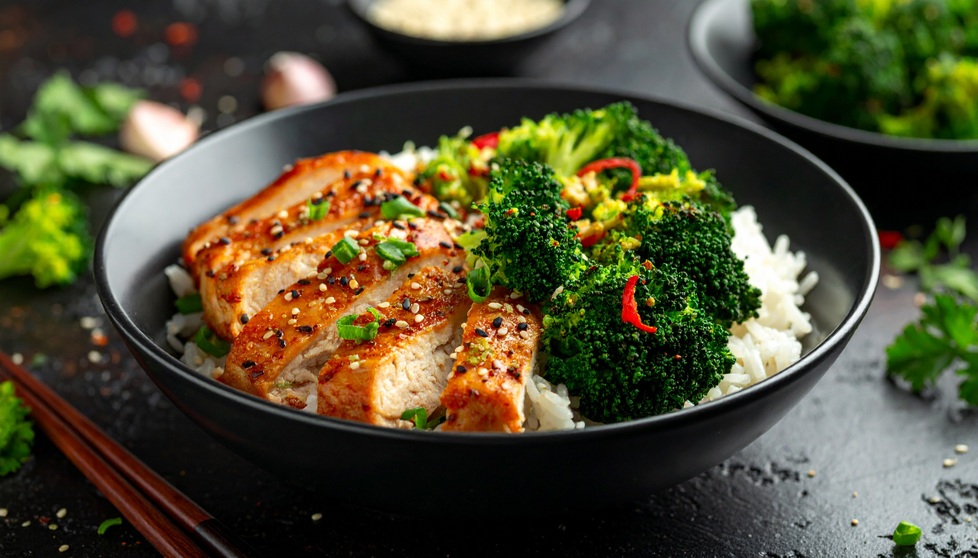 Garlic Chicken & Broccoli Rice Bowls