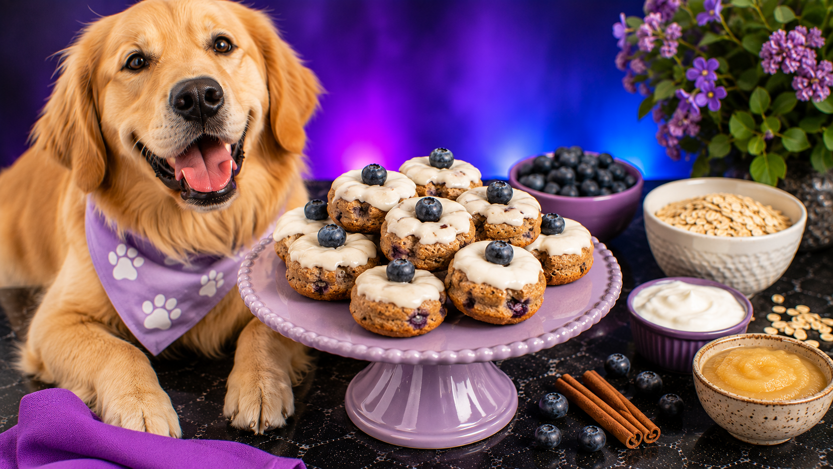 Doggy Blueberry Donuts