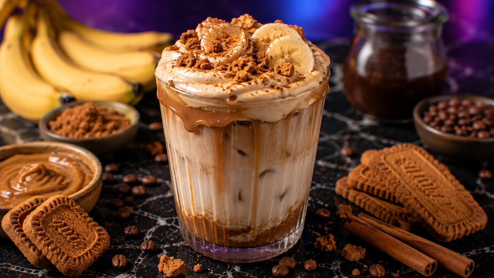 Banana Bread Lattes w/ Whipped Cookie Butter Cold Foam