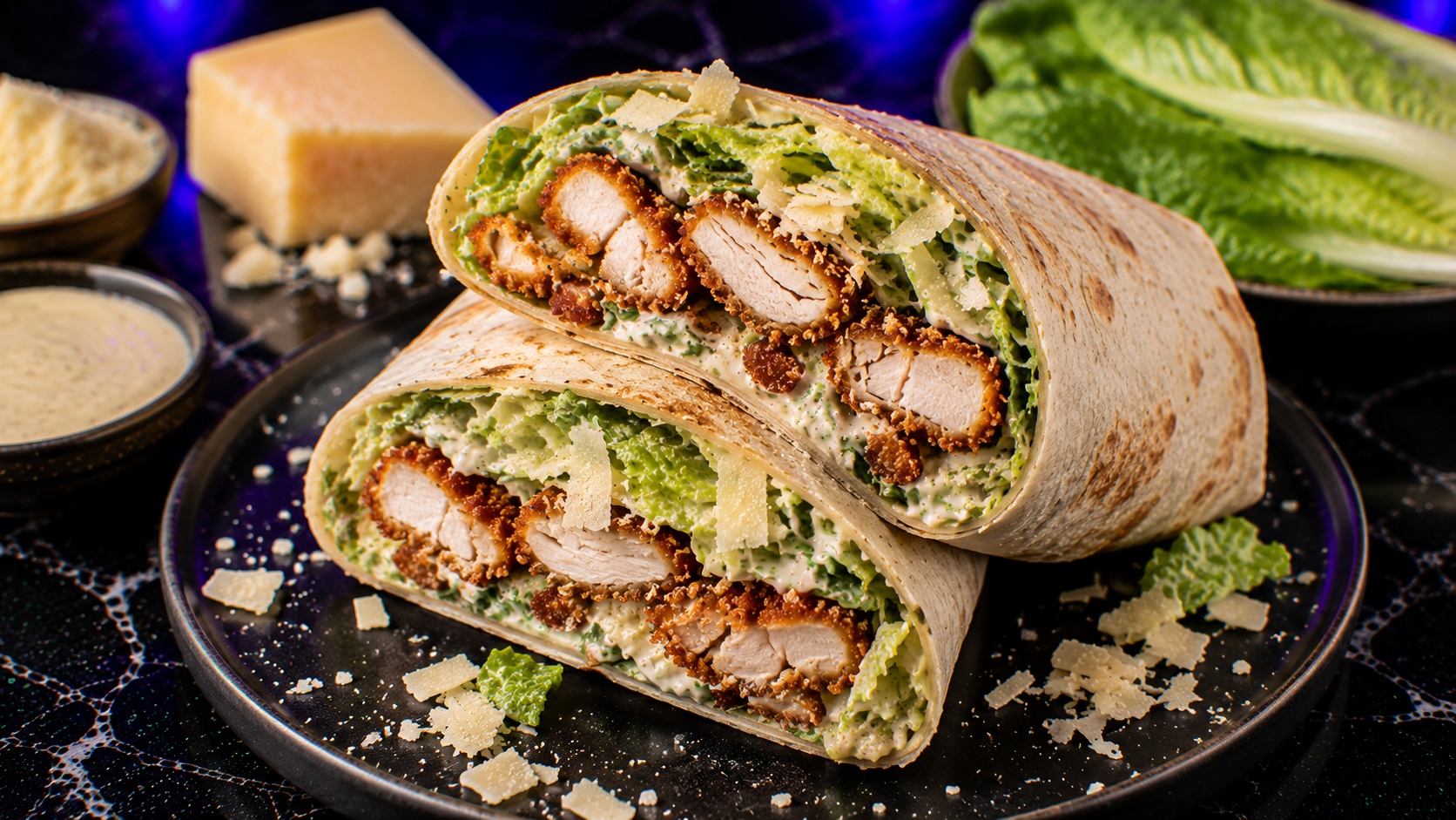 Crispy Chicken Caesar Salad Wrap