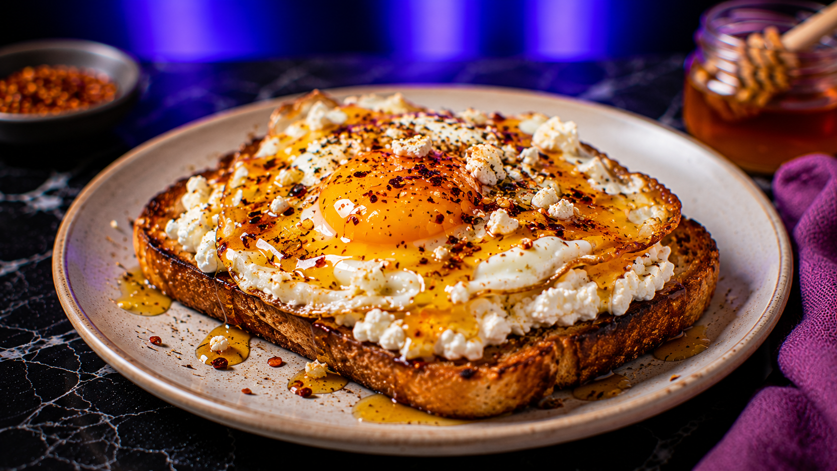 Pre Workout Hot Honey and Feta Toast