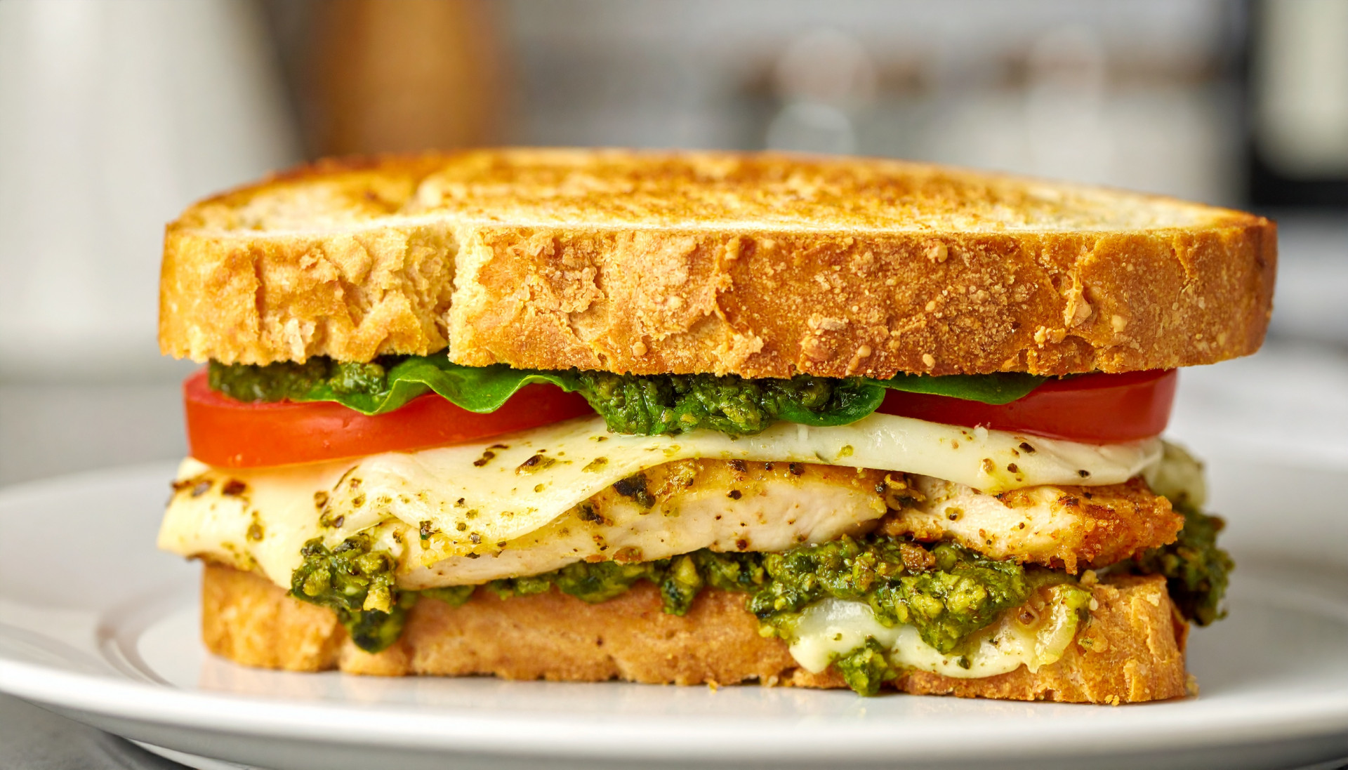 Crispy Chicken Caprese Pesto Melt