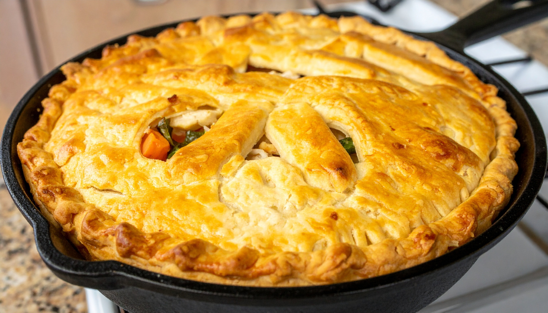 Chicken & Biscuit Skillet Pot Pie