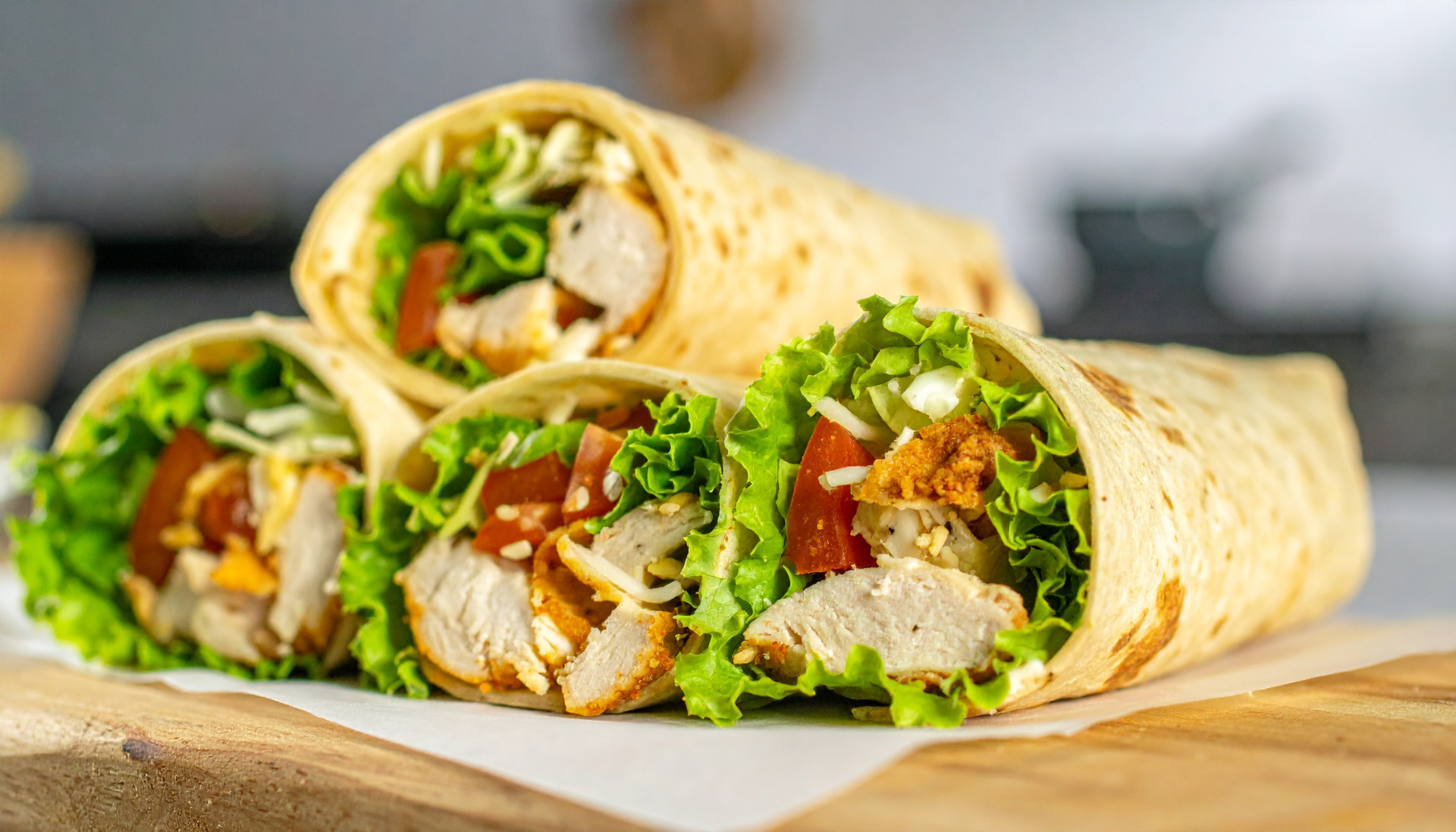 Crispy Chicken Caesar Wraps