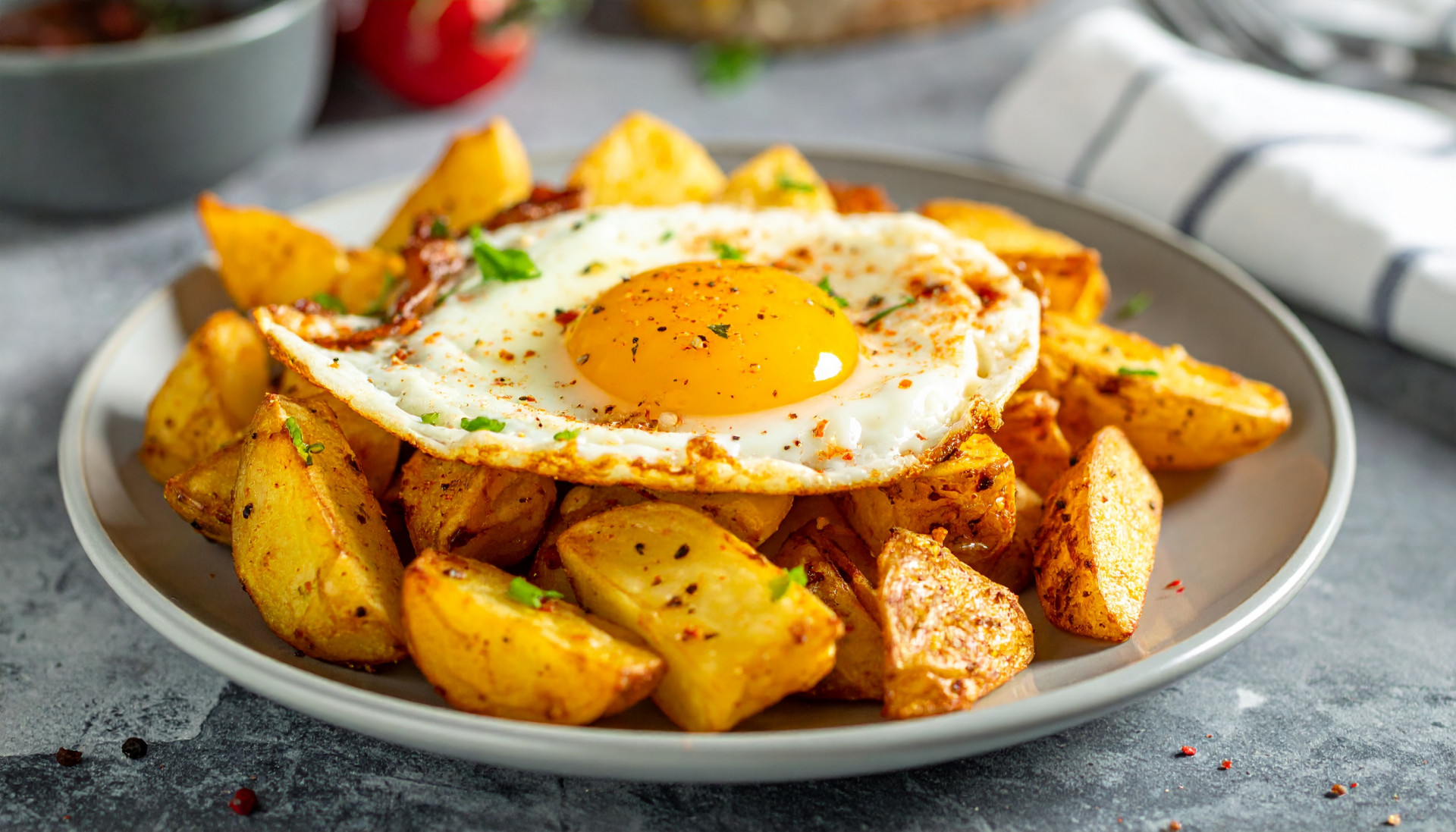 Crispy Breakfast Potatoes with Fried Eggs