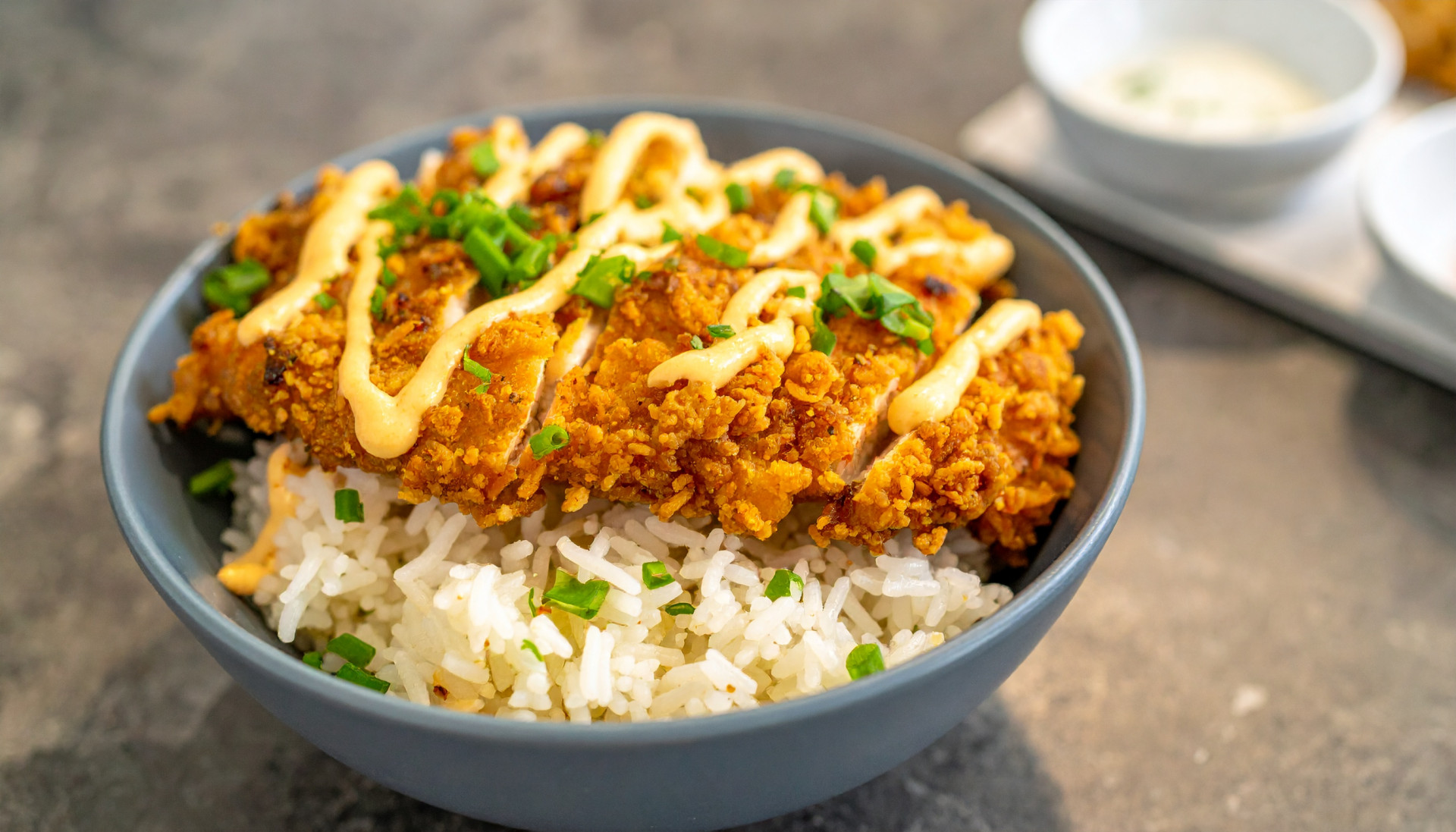 Crispy Chicken Rice Bowl with Spicy Mayo