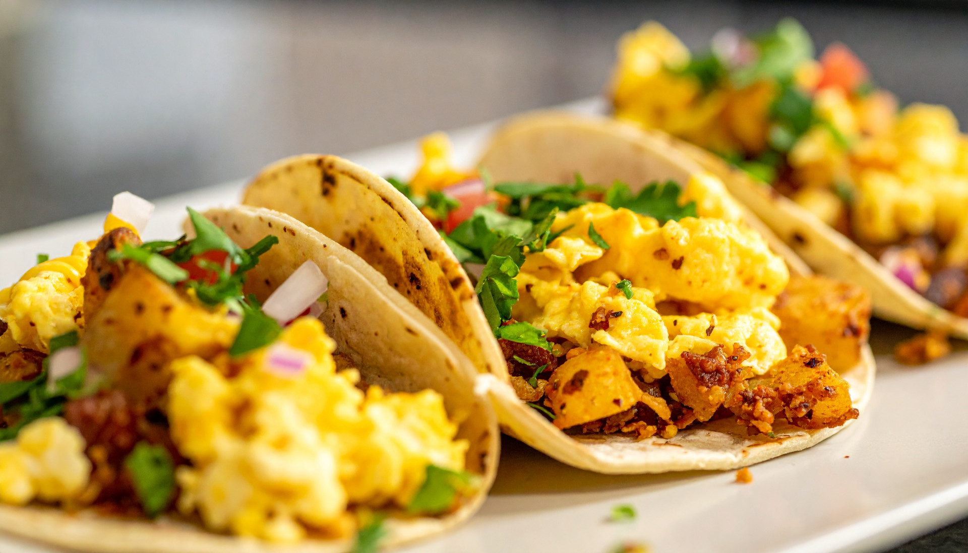Savory Egg & Crispy Potato Breakfast Tacos