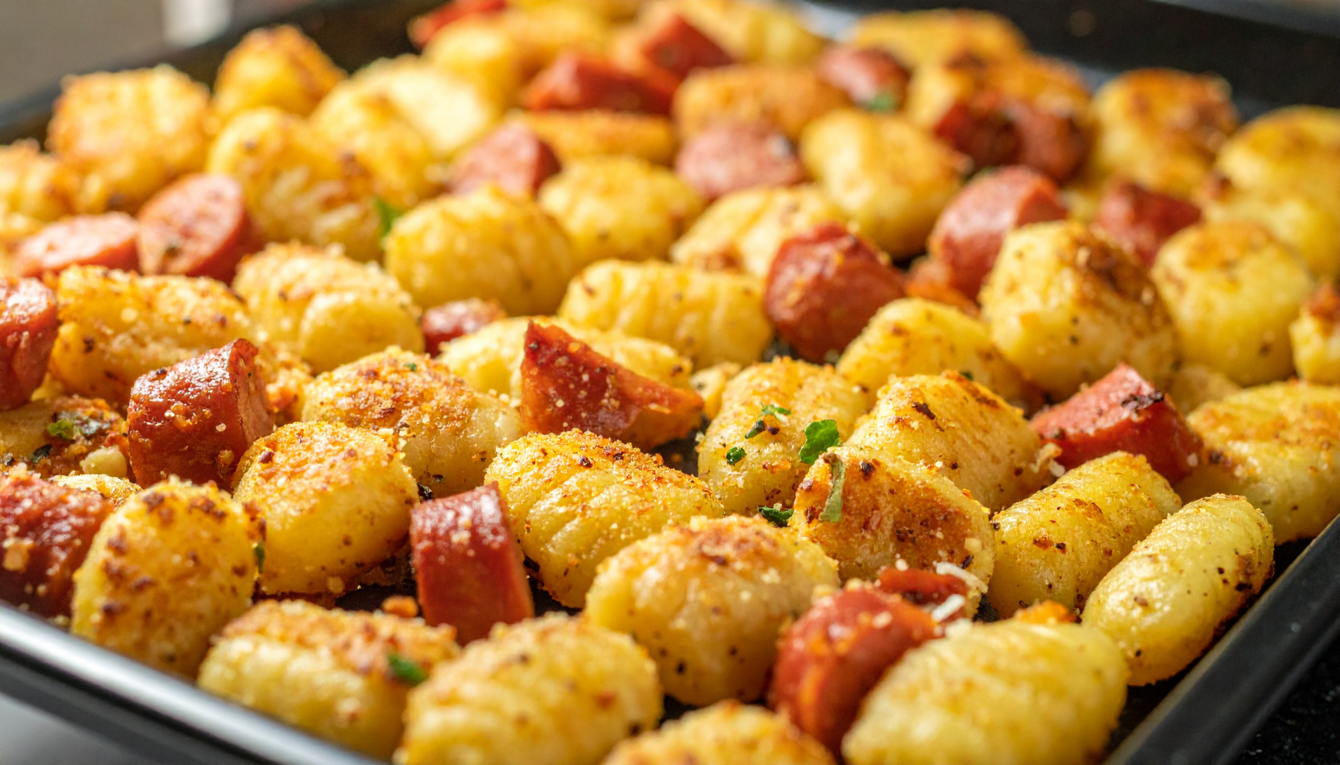 Crispy Sheet Pan Gnocchi with Chicken Sausage