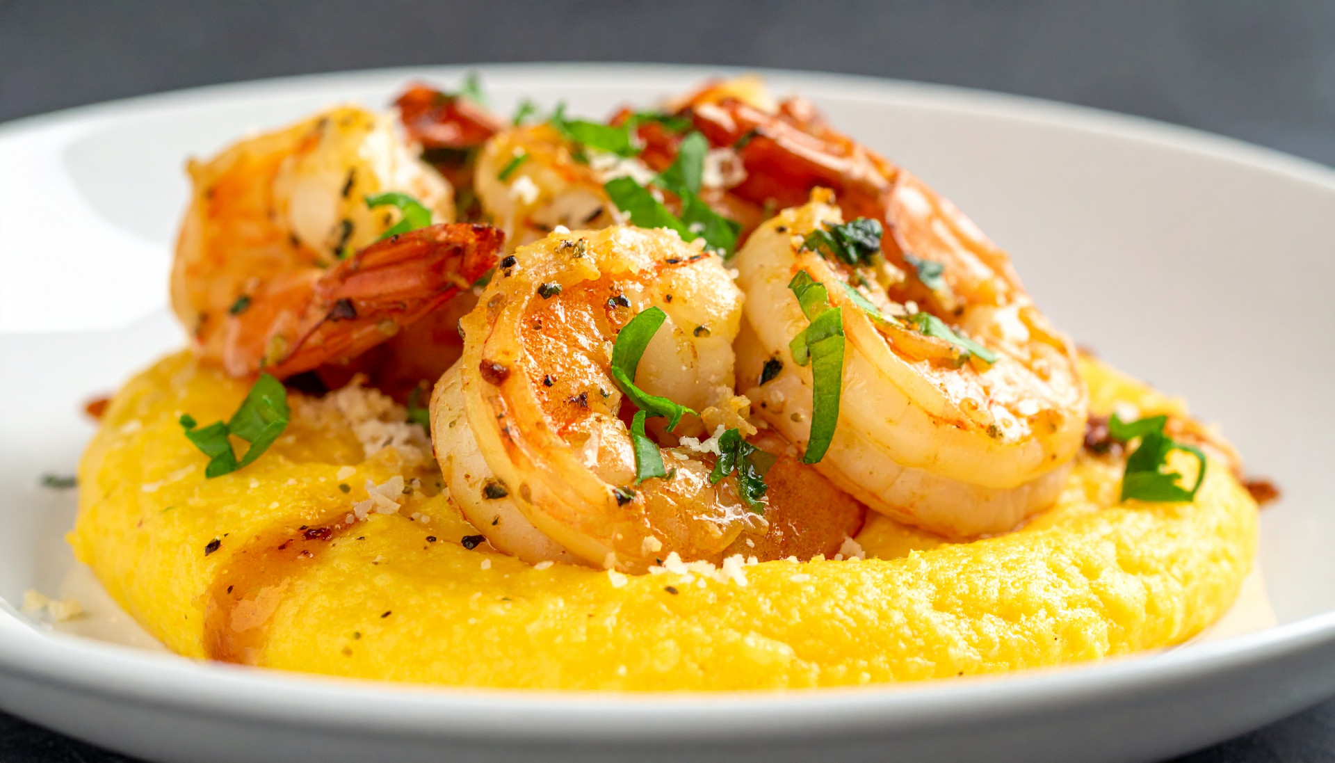 Garlic-Butter Shrimp with Creamy Parmesan Polenta