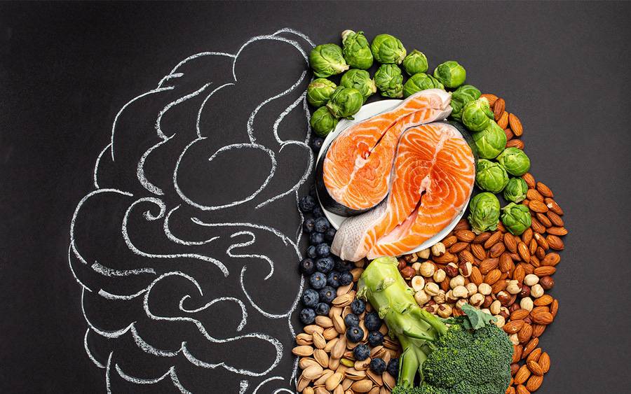 Brain made of food illustration