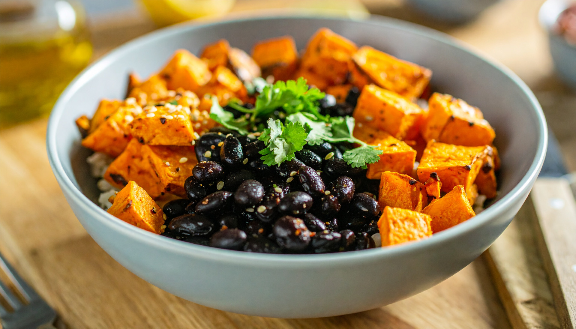 Black Bean and Roasted Sweet Potato Bowl