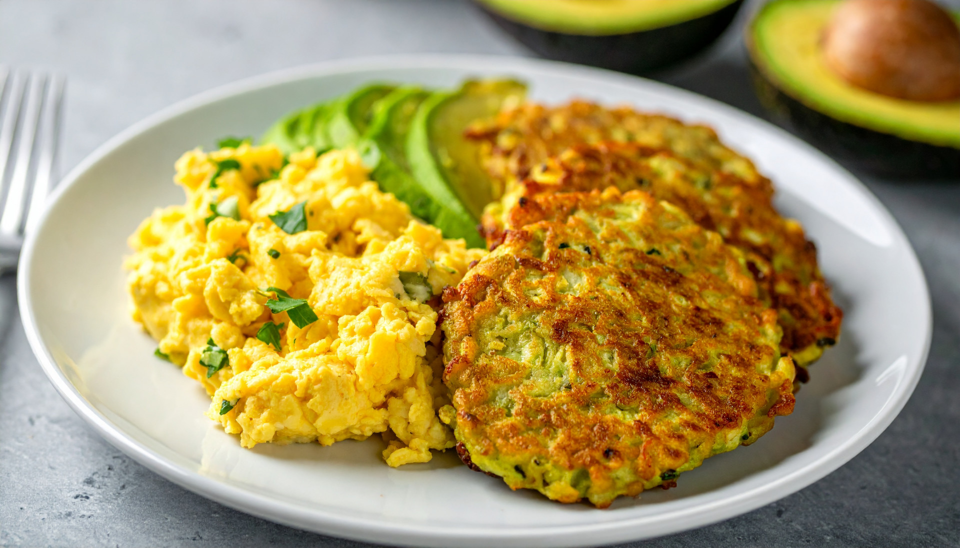 Zucchini-Corn Fritters and Eggs