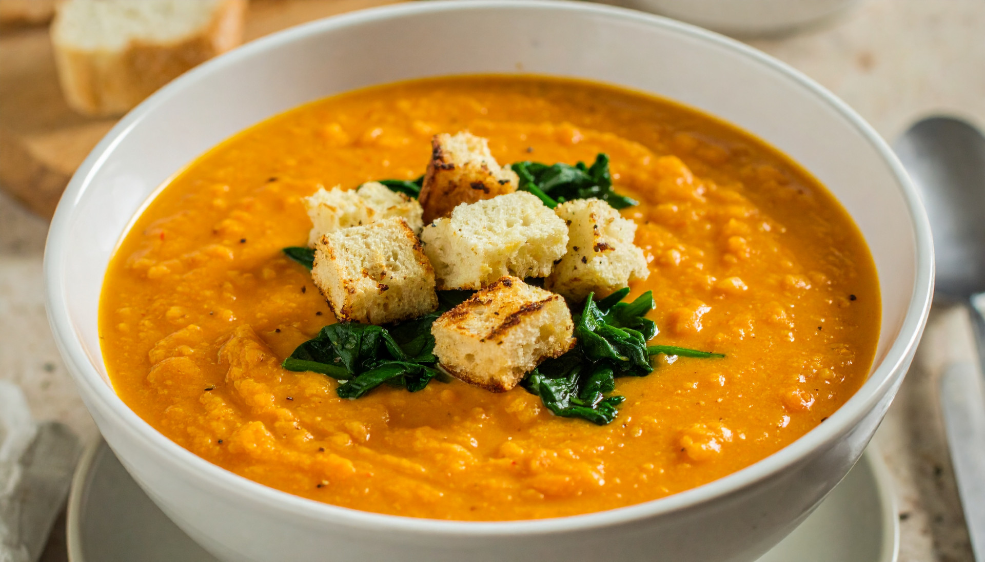Creamy Tomato&ndash;Red Lentil Soup