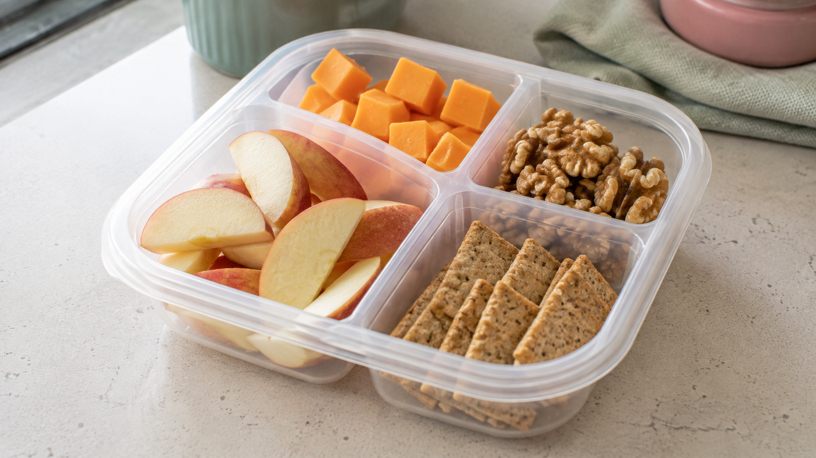 Apple Cheddar Walnut Snack Box