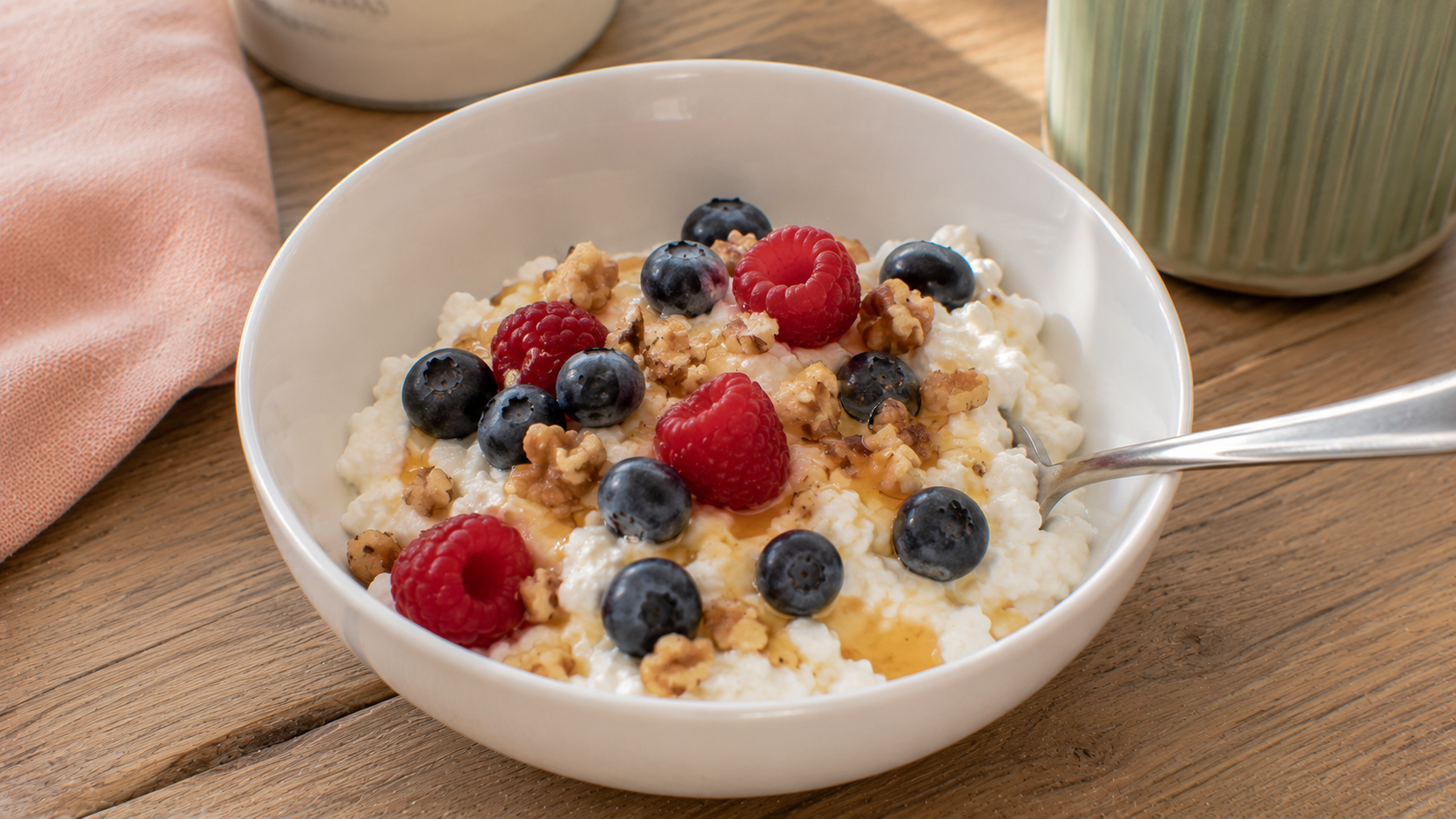 Cottage Cheese Berry Walnut Cup