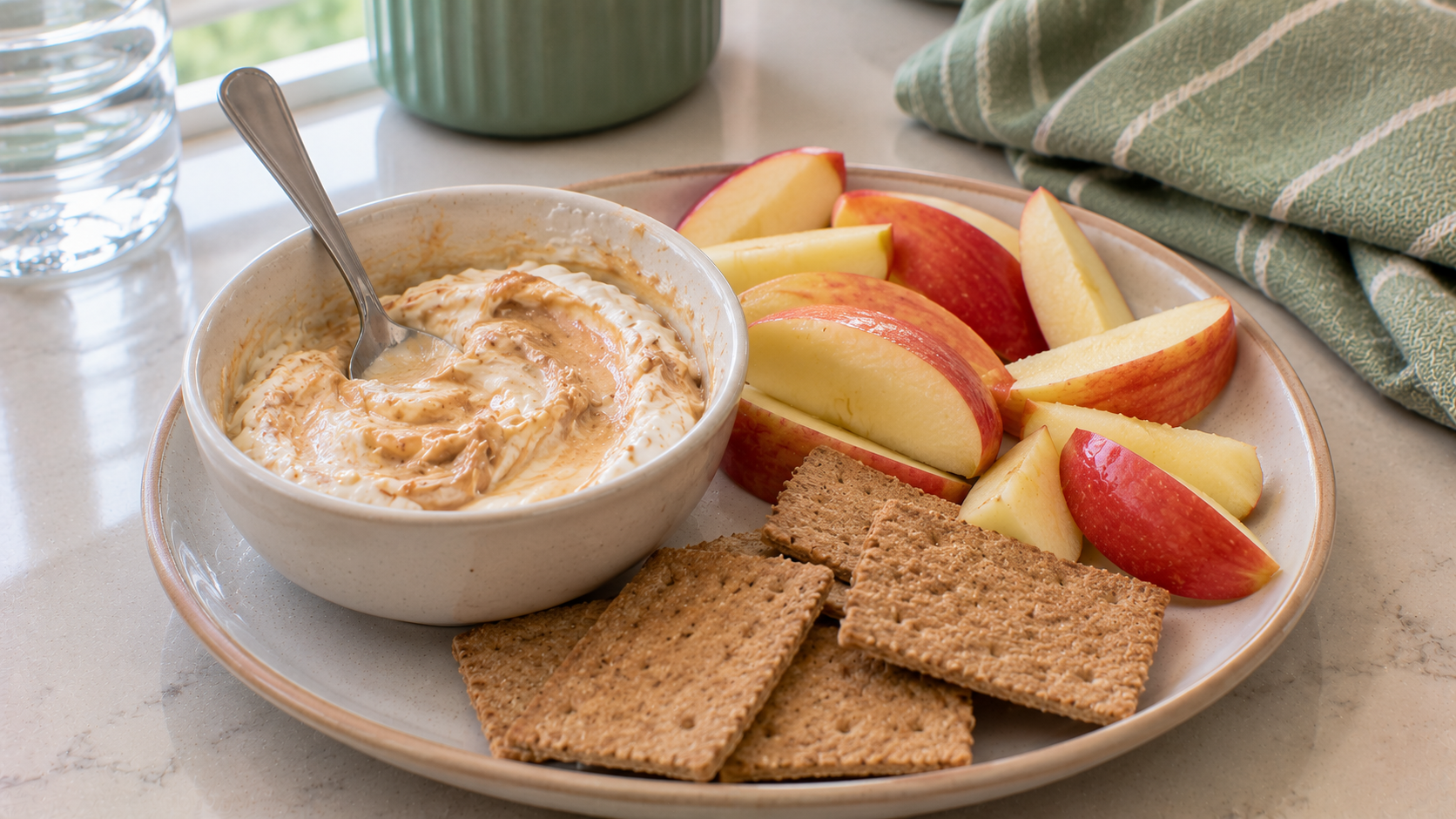 Peanut Butter Yogurt Dip with Apples