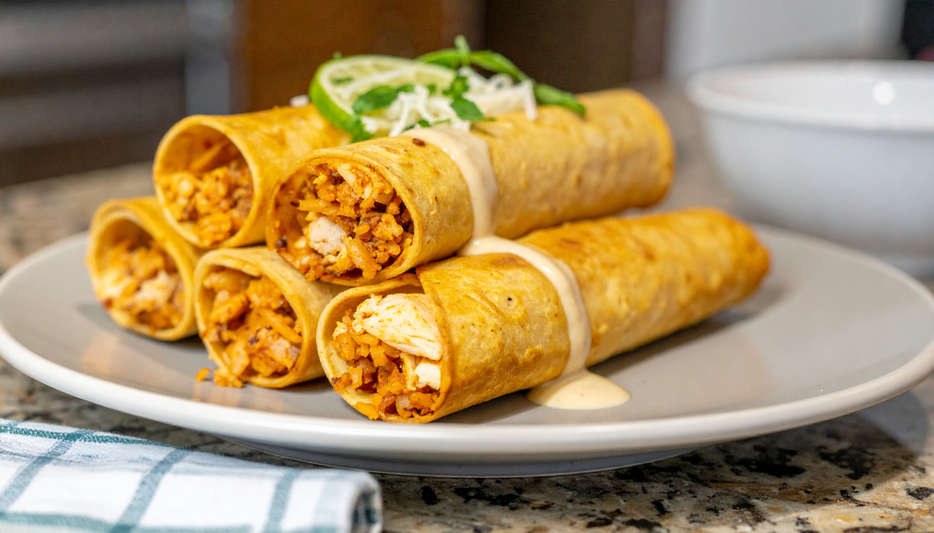 Crispy Southwest Chicken & Rice Taquitos